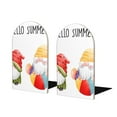 thumbnail image 1 of Naloa Summer Gnome Wood Non-Skid Bookend for Shelves,Book Ends for Heavy Books, Book Stand for CDs,1 Pair, 1 of 7