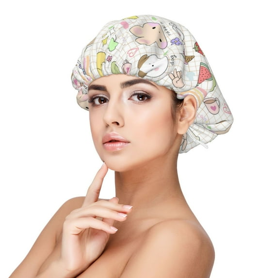 Naloa Summer Rabbit Adjustable Hair Bonnet for Sleeping, Hair Wrap Sleep Cap Turban for Women Men, Curly Straight Hair Long Large Braid Unisex