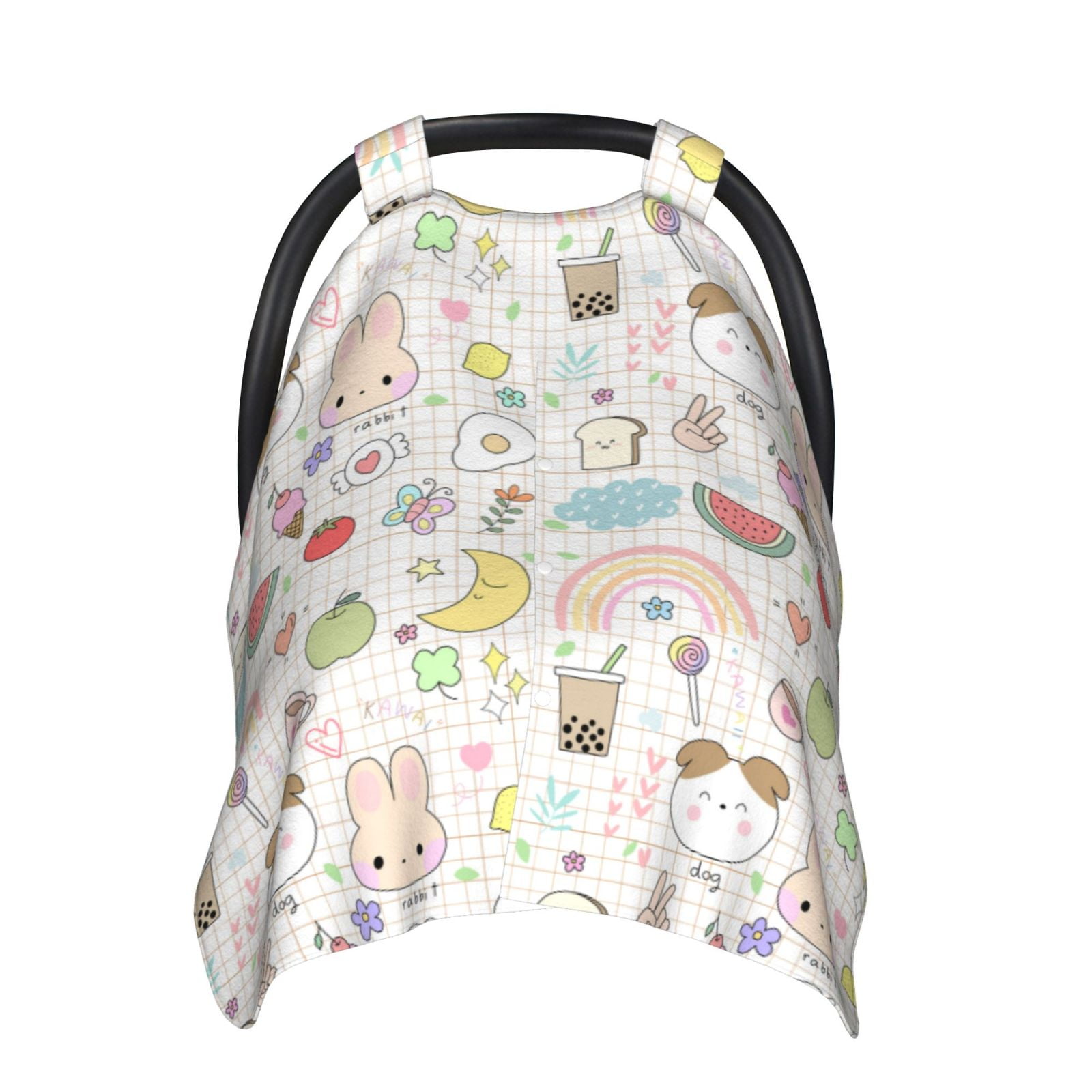 Naloa Summer Rabbit Baby Car Seat Cover, Breathable Baby Carrier Cover, Multiuse Baby Carrier Cover & Nursing Breastfeeding Cover