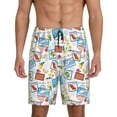 thumbnail image 1 of Naloa Summer Stamp Men's Short Pajama Pants, Lounge Comfort Shorts with Elasticized Waistband and Side Pockets - X-Large, 1 of 9