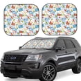 thumbnail image 1 of Naloa Summer Stamp Print 2-Piece Windshield Sunshade,Foldable Car Front Window Sun Shades,for Most Sedans SUV Truck-Large, 1 of 6