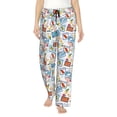 thumbnail image 1 of Naloa Stamp Print Women’s Ultra-Soft Comfy Pajama Lounge Pants with Pockets & Drawstring, 1 of 8