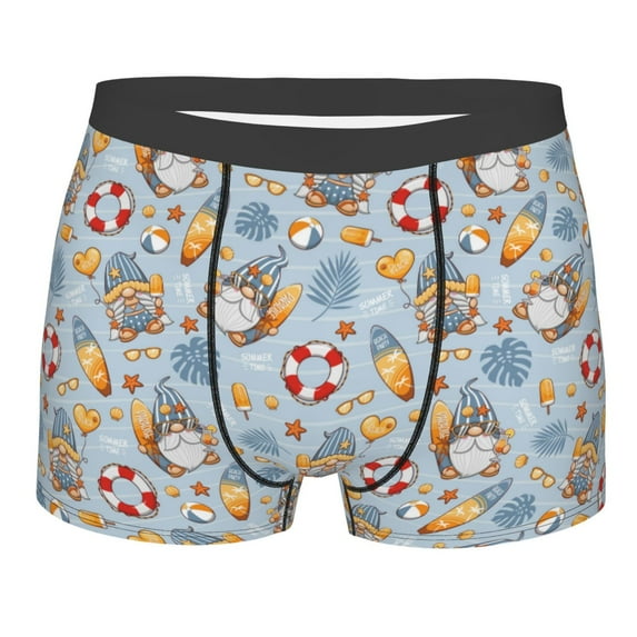 Naloa Summer Time With Gnome Print Mens Underwear - Boxers for Men, Classic Briefs for Men