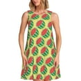thumbnail image 1 of Naloa Summer Watermelon Print Women's Summer Spring Casual Beach Sundress,Vacation Sleeveless Tank Crewneck Loose Dresses, 1 of 7