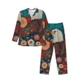 thumbnail image 1 of Naloa Sunflower Bald Eagle Men’s Pajamas Set - Long Sleeve Button Down Sleep Shirt and Pajama Bottoms Sleepwear Set-Small, 1 of 7