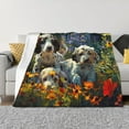 thumbnail image 1 of Naloa Sunflower Field Spotted Dog Flannel Blankets - Thick and Warm Blanket for Winter, Soft Fuzzy Plush King Blanket for All Seasons40"x30", 1 of 6