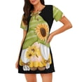 thumbnail image 1 of Naloa Sunflower Gnomes Print Women Nightgowns,Womens Loungewear,Short Sleeve Sleepwear,Comfy Ladies Nightdress, 1 of 6