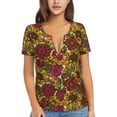 thumbnail image 1 of Naloa Sunflower Print T-Shirts Short Sleeve V Neck Tees for Women Fashion Tops Trendy Lightweight Soft Casual Summer Outfits Clothes, 1 of 5