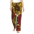 thumbnail image 1 of Naloa Sunflower Print Women’s Ultra-Soft Comfy Pajama Lounge Pants with Pockets & Drawstring, 1 of 8