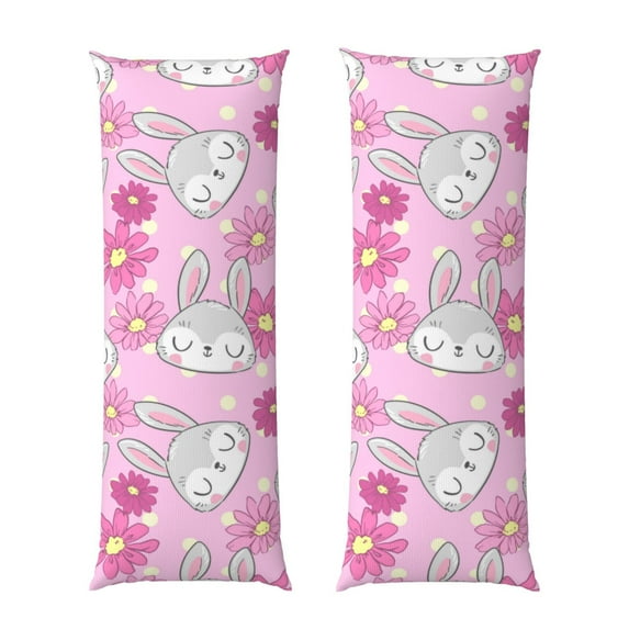 Naloa Sunflower Rabbit Super Soft 20x60 Body Pillow Case,Long Side Hidden Zipper(PILLOWS ARE NOT INCLUDED)