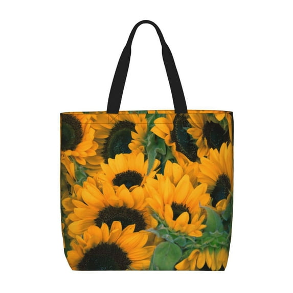 Naloa Sunflowers 7 Tote Bag for Women, Foldable Tote Bag With Zipper, Large Shoulder Bag, Top Handle Handbag for Travel, Work, Shopping
