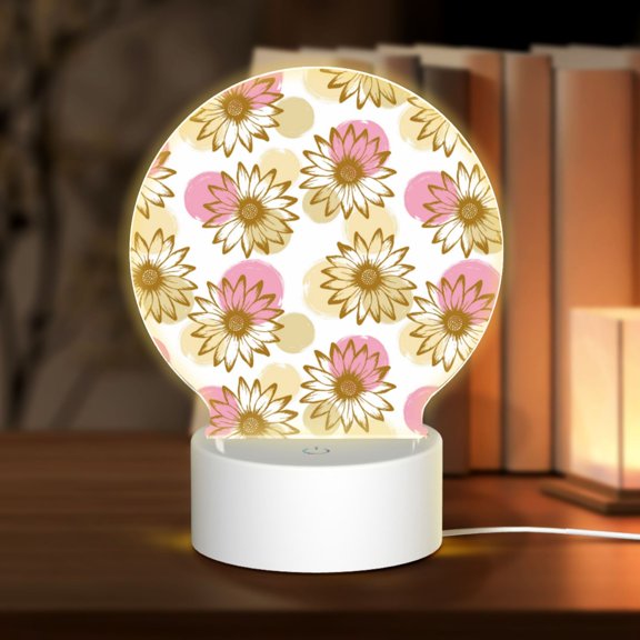 Naloa Sunflowers Acrylic LED Night Light Custom LED Lights Personalized Nightlight Customized Gifts for Family Couples Friends