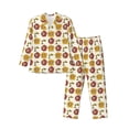 thumbnail image 1 of Naloa Sunflowers And Skull Men’s Pajamas Set - Long Sleeve Button Down Sleep Shirt and Pajama Bottoms Sleepwear Set-Medium, 1 of 7