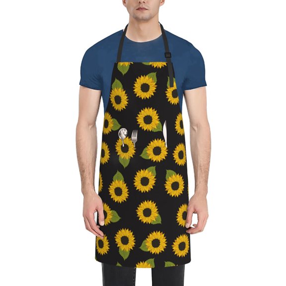 Naloa Sunflowers Apron Kitchen Aprons with Pockets for Women Men Chef