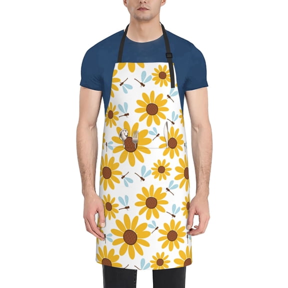 Naloa Sunflowers Apron Kitchen Aprons with Pockets for Women Men Chef
