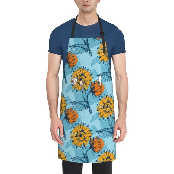 Naloa Sunflowers Apron Kitchen Aprons with Pockets for Women Men Chef