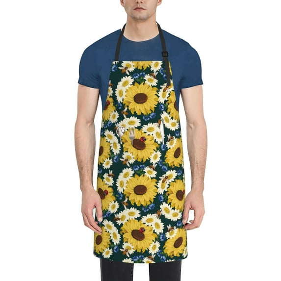 Naloa Sunflowers Apron Kitchen Aprons with Pockets for Women Men Chef