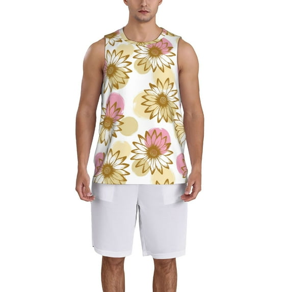 Naloa Sunflowers Basketball Jersey Reversible Men's Mesh Athletic Sports Shirts Training Practice S-4XLSmall