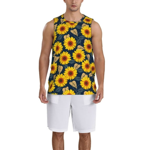 Naloa Sunflowers Basketball Jersey Reversible Men's Mesh Athletic Sports Shirts Training Practice S-4XLXX-Large