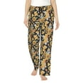 thumbnail image 1 of Naloa Sunflowers Bee Print Women’s Ultra-Soft Comfy Pajama Lounge Pants with Pockets & Drawstring, 1 of 8