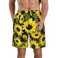 thumbnail image 1 of Naloa Sunflowers In Vintage Men's Beach Shorts, Surfing shorts, Swim trunks, Quick Dry Swim Trunks for Surfing Beach Fun - X-Large, 1 of 9