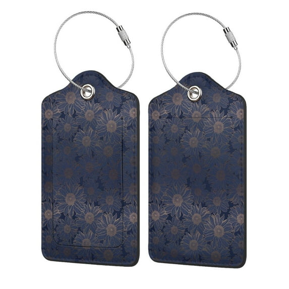 Naloa Sunflowers Luggage Tag for Suitcase Leather Baggage Tag with Stainless Steel Loop Privacy Cover for Women Men Girls-1