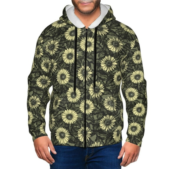 Naloa Sunflowers Men’s Hoodies, Zip up Hoodie, Sweatshirts,Hoodies for Men Sizes S-3XL-Small