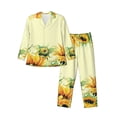 thumbnail image 1 of Naloa Sunflowers On A Yellow Background Men’s Pajamas Set - Long Sleeve Button Down Sleep Shirt and Pajama Bottoms Sleepwear Set-Medium, 1 of 7