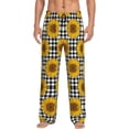 thumbnail image 1 of Naloa Sunflowers Pajama Pants Men, PJ Bottoms, Sleep & Lounge Pants-Small, 1 of 6