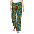 thumbnail image 1 of Naloa Sunflowers Print Women’s Ultra-Soft Comfy Pajama Lounge Pants with Pockets & Drawstring, 1 of 1