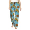 thumbnail image 1 of Naloa Sunflowers Print Women’s Ultra-Soft Comfy Pajama Lounge Pants with Pockets & Drawstring, 1 of 8