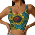thumbnail image 1 of Naloa Sunflowers Sports Bras for Women, High Support Bra with Removable Pads, Comfortable - Medium, 1 of 9