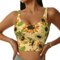 thumbnail image 1 of Naloa Sunflowers Sports Bras for Women, High Support Bra with Removable Pads, Comfortable - XX-Large, 1 of 9