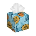 thumbnail image 1 of Naloa Sunflowers Tissue Box CoverLeather Tissue Holder Square Facial Tissue Case Facial Paper Organizer Dispenser for Bathroom, Vanity Countertop, Tabletop, Car, 1 of 8