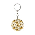 thumbnail image 1 of Naloa Sunflowers and Bees Print Round Keychain Keychain Key Ring, Key Tag, Key Chain Bulk for Gift Accessories (Round), 1 of 7