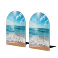 thumbnail image 1 of Naloa Sunny Ocean Waves 2 Pcs Bookend Large Capacity Office Book Ends for Home Office Library School Study Decoration, 1 of 8