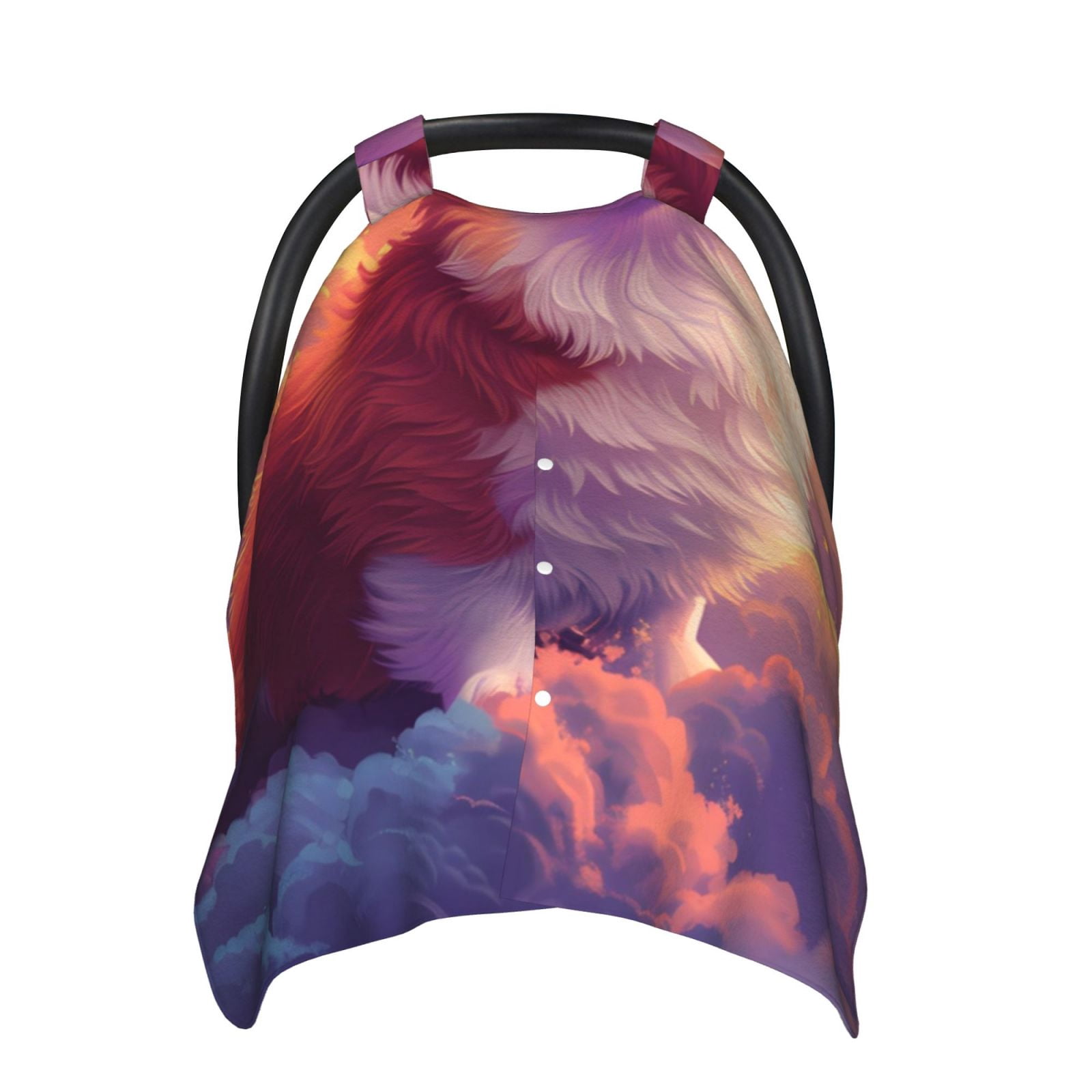 Naloa Sunset Cloud Corgi Baby Car Seat Cover, Breathable Baby Carrier Cover, Multiuse Baby Carrier Cover & Nursing Breastfeeding Cover