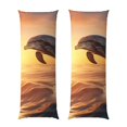 thumbnail image 1 of Naloa Sunset Dancing Dolphin A Super Soft 20x60 Body Pillow Case,Long Side Hidden Zipper（PILLOWS ARE NOT INCLUDED）, 1 of 6