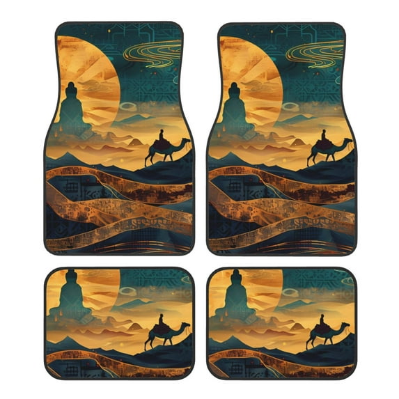 Naloa Sunset Desert Journey Car Foot Mat Set of 4 Pieces - Universal Floor Liner Neoprene Full Set Floor Mats for Cars Trucks SUV