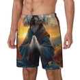 thumbnail image 1 of Naloa Sunset Meditating Bichon Frise Print Men Swim Trunks with Compression Liner ,Board Shorts,Men's Swim Shorts with Drawstring and Elastic Waistband-X-Large, 1 of 6