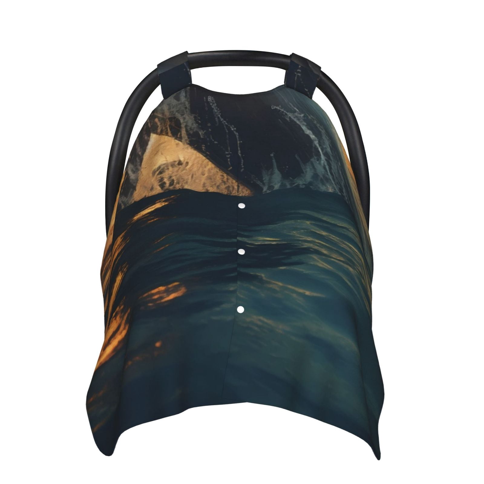 Naloa Sunset Ocean Whale Baby Car Seat Cover, Breathable Baby Carrier Cover, Multiuse Baby Carrier Cover & Nursing Breastfeeding Cover
