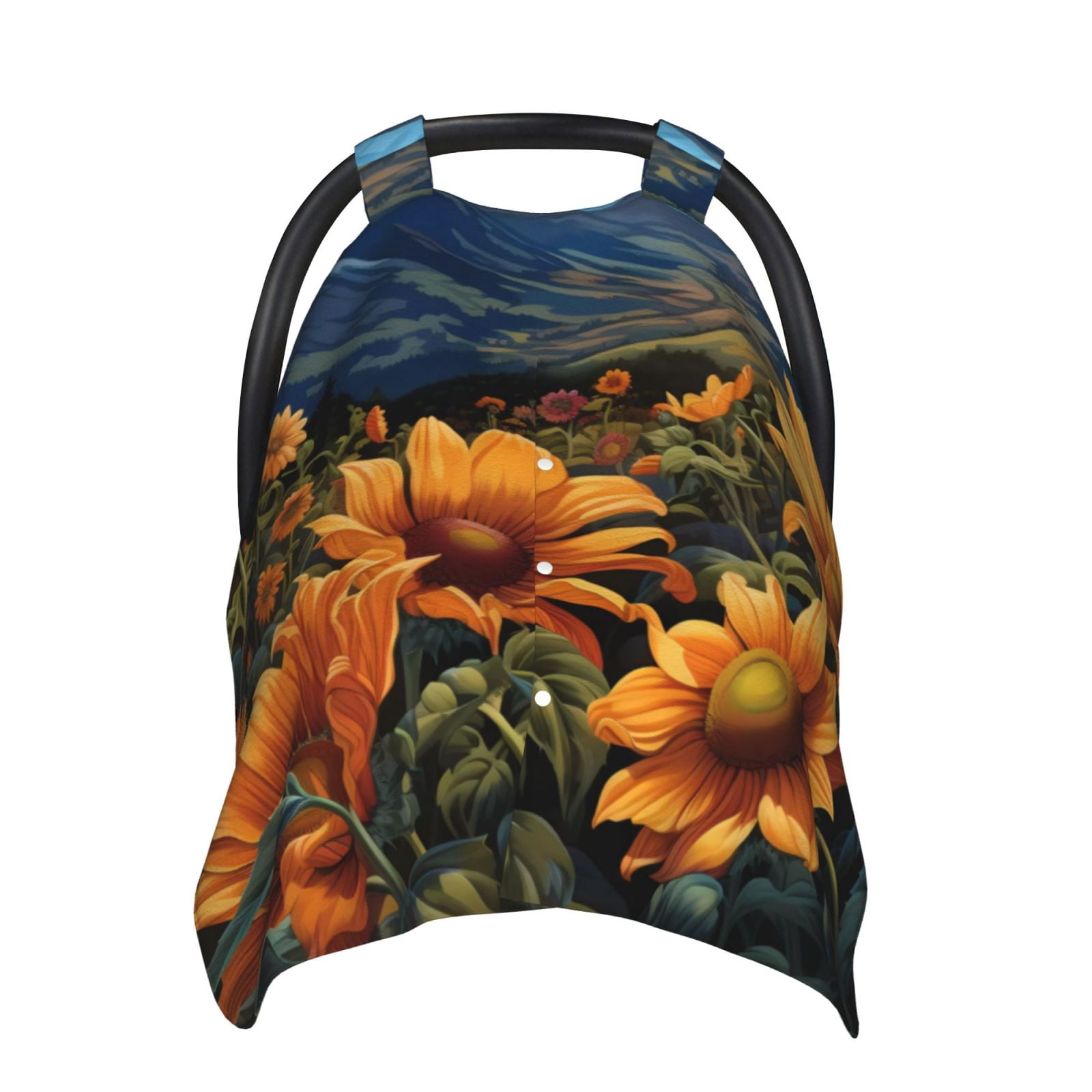 Naloa Sunset Sky Sunflower Baby Car Seat Cover, Breathable Baby Carrier Cover, Multiuse Baby Carrier Cover & Nursing Breastfeeding Cover