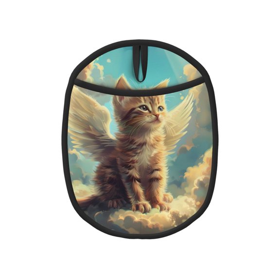 Naloa Sunshine Cloud Cute Cat Silicone Pot Holders, Oven Mitts Heat Resistant Hot Pads, Non Slip Pot Holder for Kitchen Baking and Cooking 9.4 x 7.5 Inches