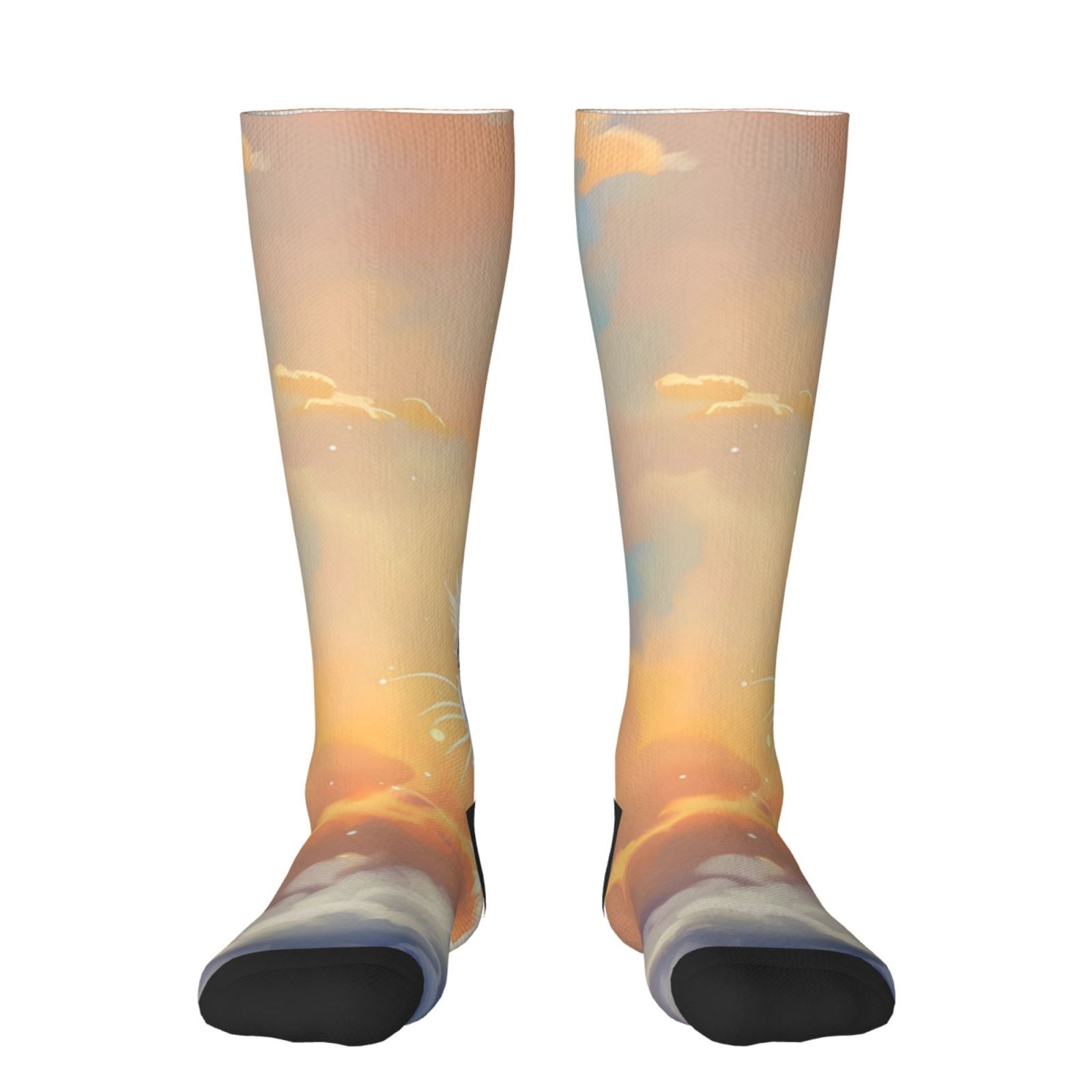 Naloa Sunshine Colorful Cloud Rabbit Thigh High Socks Extra Long ...