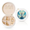 thumbnail image 1 of Naloa Sunshine Cute Winged Cat Round Jewelry Box, Travel Jewelry Organizer, 3.9 x 3.9 x 2in Jewelry Storage Box for Women-White, 1 of 1