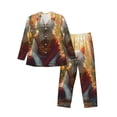 thumbnail image 1 of Naloa Sunshine Flower Meditating Cat Men’s Pajamas Set - Long Sleeve Button Down Sleep Shirt and Pajama Bottoms Sleepwear Set-X-Large, 1 of 7
