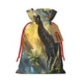 thumbnail image 1 of Naloa Sunshine Jungle Dinosaur Drawstring Christmas Bags, 3D Xmas Gift Bags, Christmas Wrapping Bags, Xmas Goodie Bags, Treat Pouch Bags, Party Favor Bags-Medium, 1 of 9