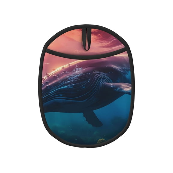 Naloa Sunshine Ocean Whale Silicone Pot Holders, Oven Mitts Heat Resistant Hot Pads, Non Slip Pot Holder for Kitchen Baking and Cooking 9.4 x 7.5 Inches