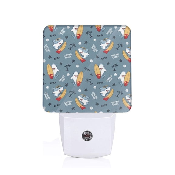 Naloa Surf Shark Night Lights Plug into Wall, Dusk to Dawn Sensor Warm White Led Night Light 0.5W, Nightlight suit for Adults, Bedroom, Bathroom, Hallway, Kitchen