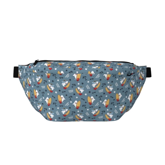 Naloa Surf Shark Print Running Belts for Men Women,Running Fanny Pack with 2-Zipper Pockets,Waterproof Waist Pack for Travel Hiking Running Outdoor Sports